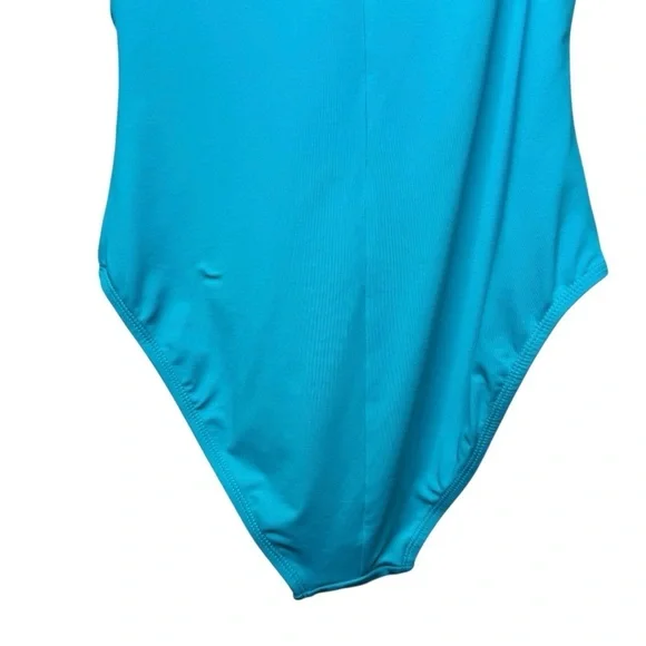 NEW Tahari Teal Blue One Shoulder Ruffle Women’s One piece Swinsuit Sz 6 - Picture 10 of 11